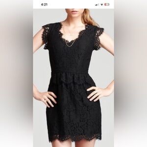 Joie Elegant Black Lace Midi Dress
